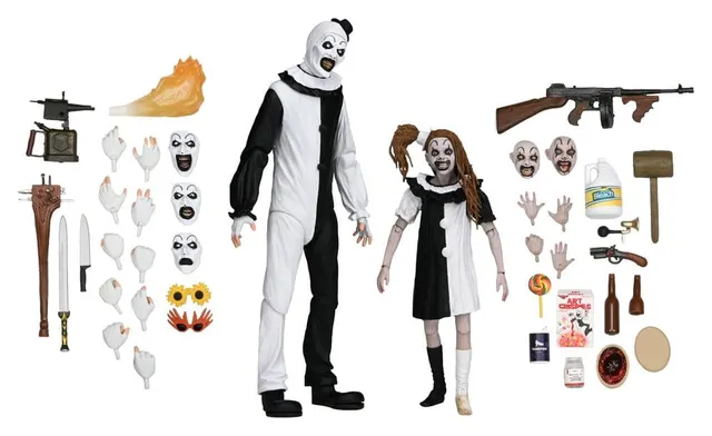 Pack 2 Figuras Ultimate Art the Clown & Little Pale Girl Terrifier 2 Ultimate Neca